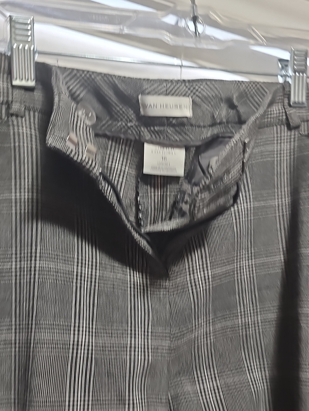 Van Heusen Black & Gray Glen Plaid Dress Chinos